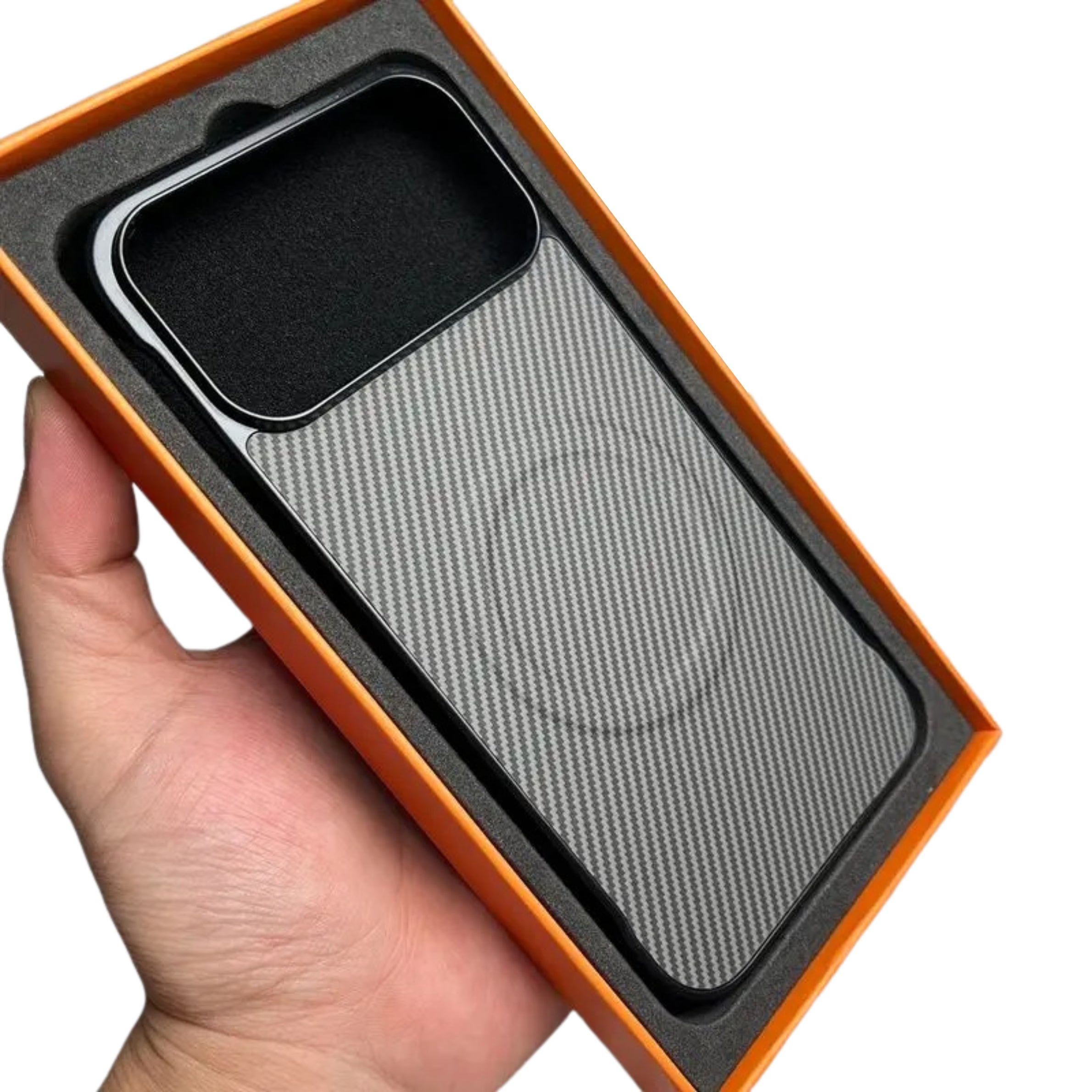 Luxury iPhone Case — Hard Carbon-Fiber Magnetic Cover with Slim Shockproof TPU Bumper, Matte Anti-Fingerprint Finish and MagSafe Wireless-Charging Design