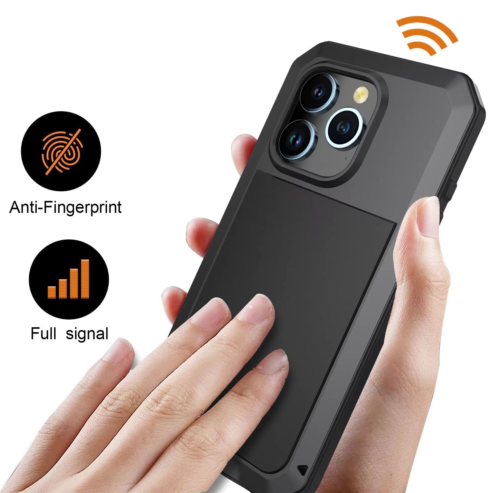 Luxury iPhone Case — Heavy Armor Aluminum Alloy Rugged Half-Wrapped Protective Cover with Shockproof Design & Gorilla Screen Protection