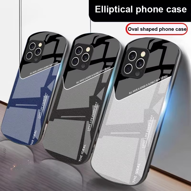 Luxury iPhone Case — Leather Grid Element Tempered-Glass Cover with PC+TPU Build, Full Screen & Lens Protection, Waterproof Anti-Fingerprint Design & Ultra-Thin Style