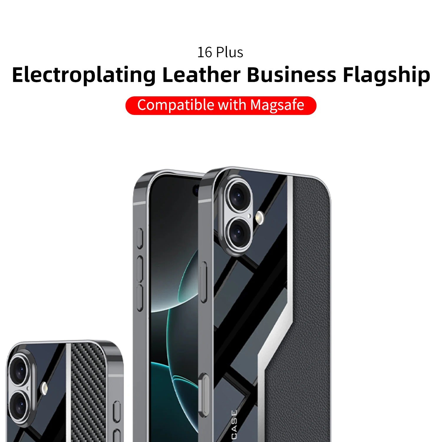Luxury iPhone Case — Leather Plating Cover with Soft TPU Edges, Shockproof Anti-Scratch Design, Ultra-Thin Plated Frame & Full Camera Lens Protection