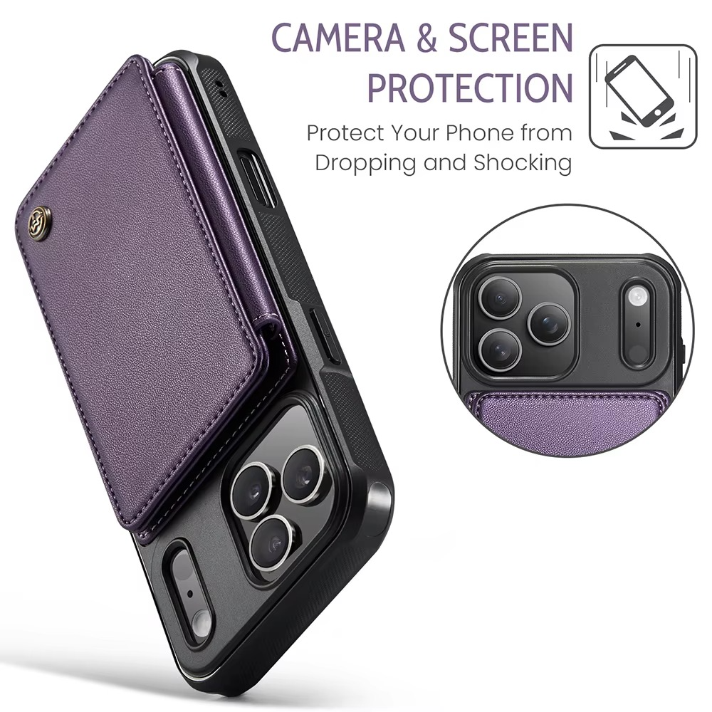 Luxury iPhone Case — Leather RFID Card Wallet with Magnetic Shockproof Cover, Anti-Fingerprint Anti-Scratch, Non-Slip Plain and Geometric Design