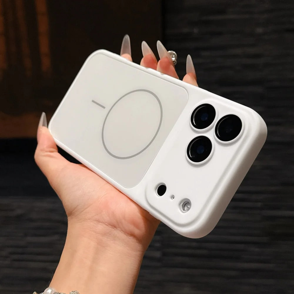 Luxury iPhone Case — MagSafe Matte PC Cover with Glass Lens Protection, Slim Shockproof Design and Camera Control Button