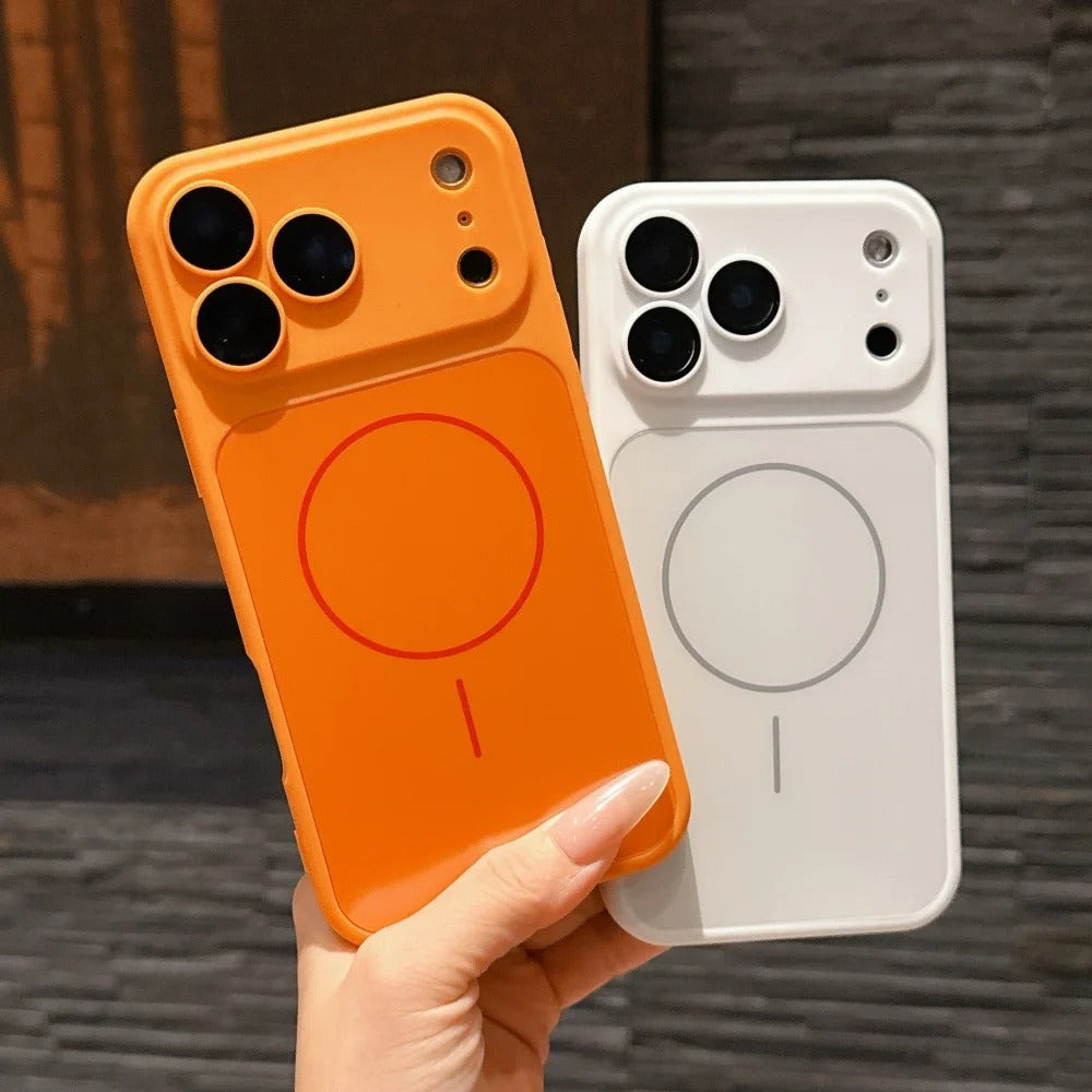 Luxury iPhone Case — MagSafe Matte PC Cover with Glass Lens Protection, Slim Shockproof Design and Camera Control Button