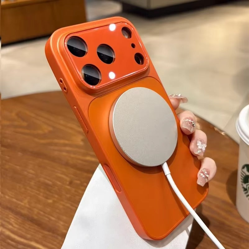 Luxury iPhone Case — MagSafe Matte PC Cover with Glass Lens Protection, Slim Shockproof Design and Camera Control Button