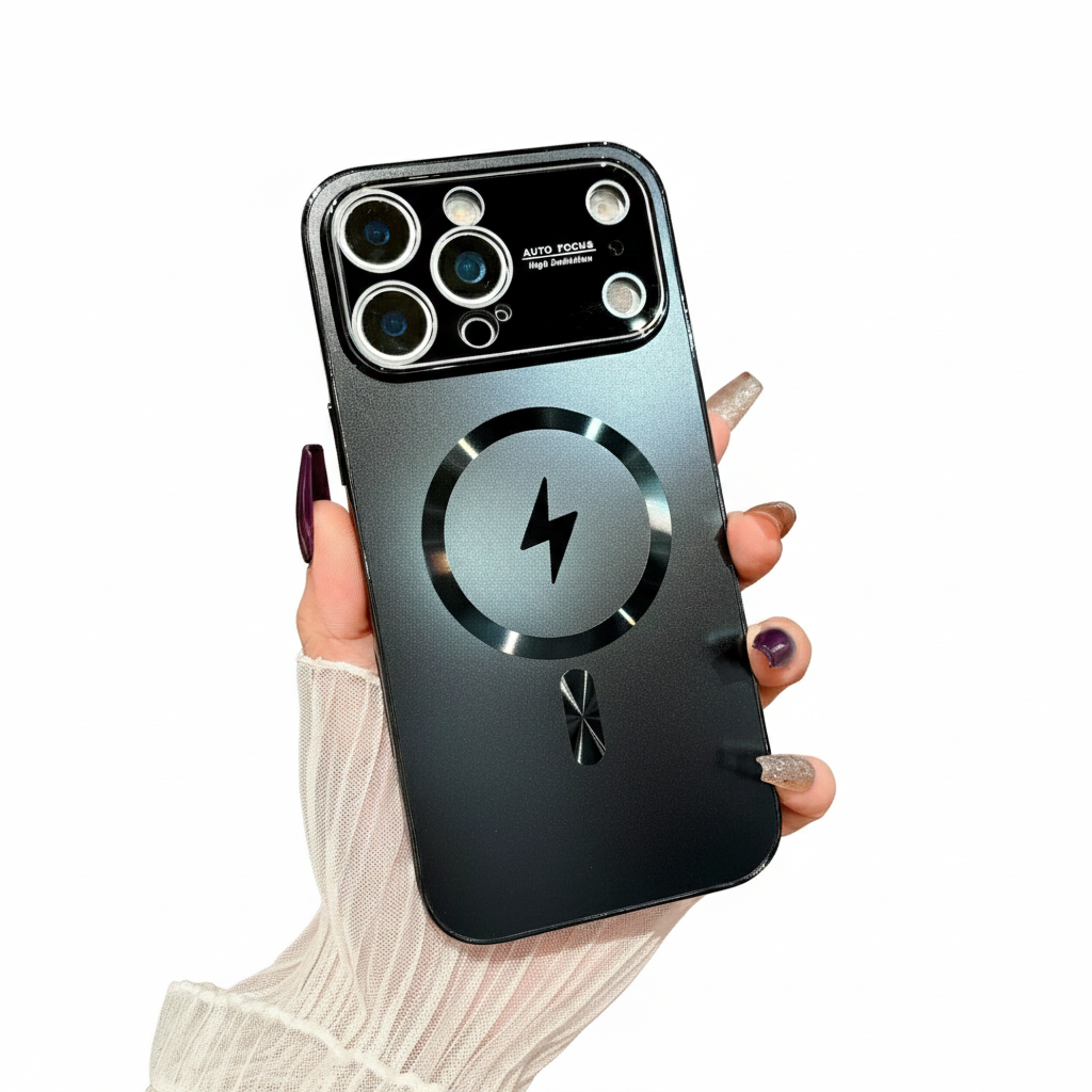 Luxury iPhone Case — MagSafe Matte Plating Cover with Full-Lens Protection, Shockproof Anti-Fingerprint Design and Non-Slip Dustproof Finish