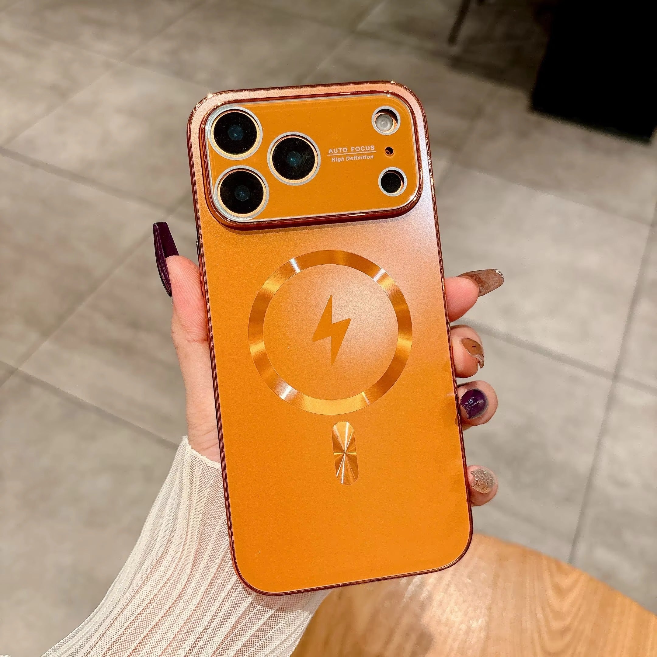 Luxury iPhone Case — MagSafe Matte Plating Cover with Full-Lens Protection, Shockproof Anti-Fingerprint Design and Non-Slip Dustproof Finish