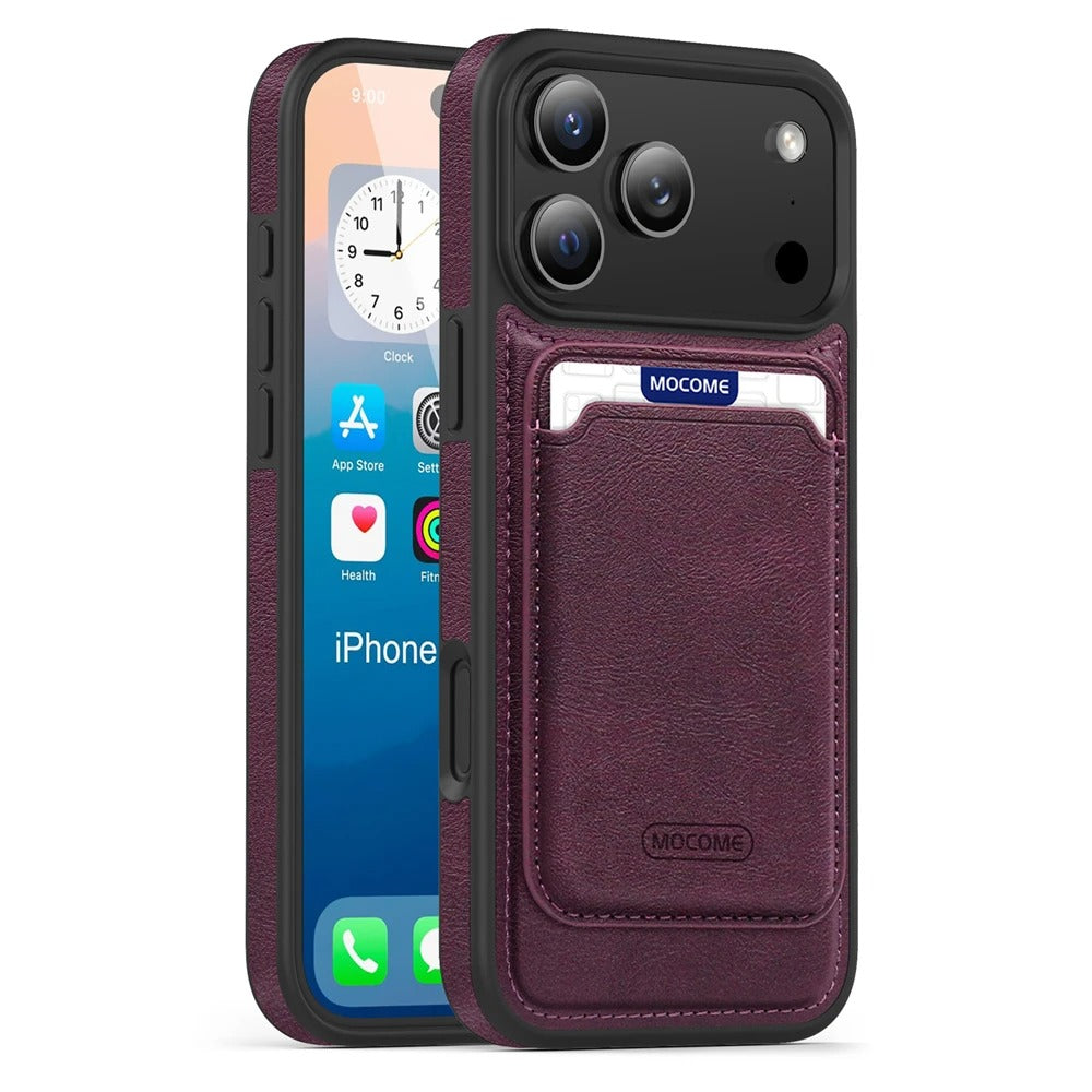 Luxury iPhone Case — Magnetic 2-in-1 Leather Card-Holder Cover with Shockproof Dual-Layer Protection, Anti-Fingerprint Non-Slip Design & Wireless-Charging Support