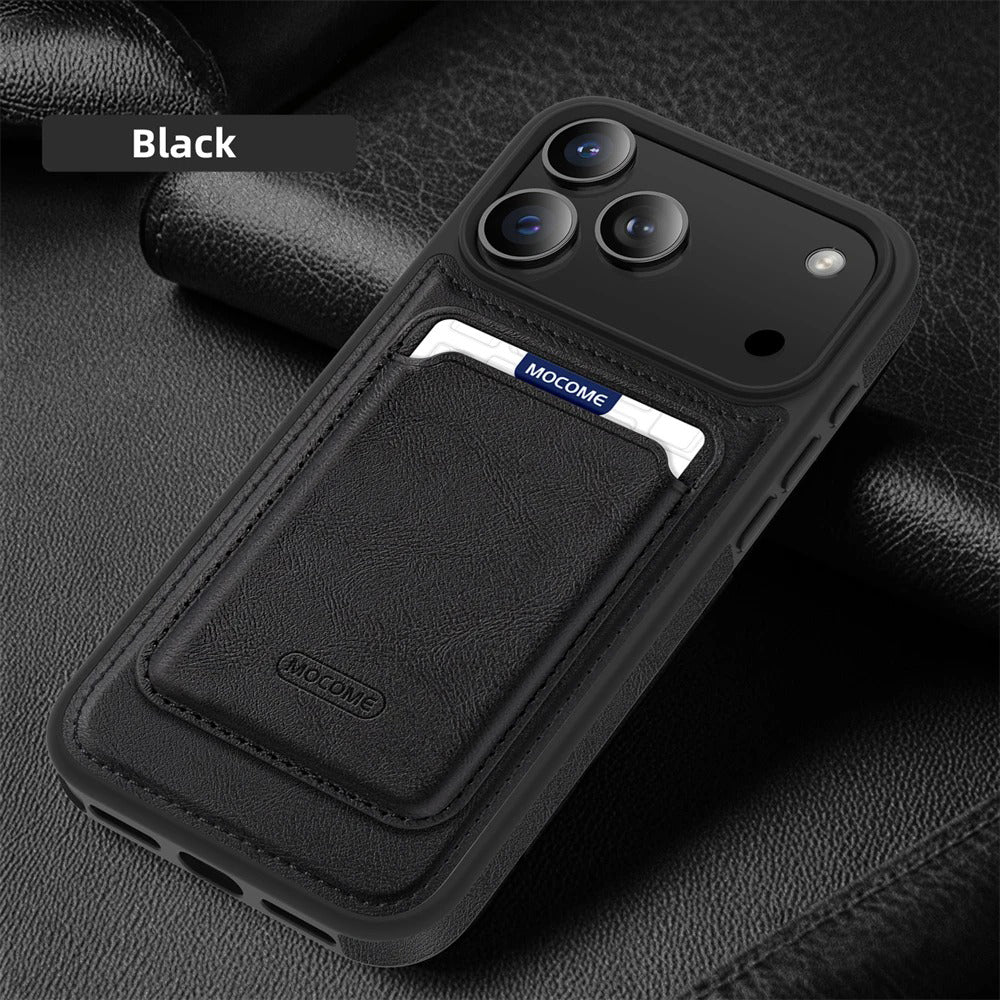 Luxury iPhone Case — Magnetic 2-in-1 Leather Card-Holder Cover with Shockproof Dual-Layer Protection, Anti-Fingerprint Non-Slip Design & Wireless-Charging Support