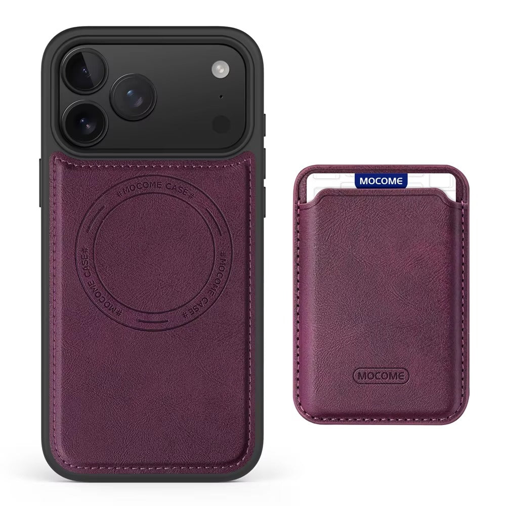 Luxury iPhone Case — Magnetic 2-in-1 Leather Card-Holder Cover with Shockproof Dual-Layer Protection, Anti-Fingerprint Non-Slip Design & Wireless-Charging Support