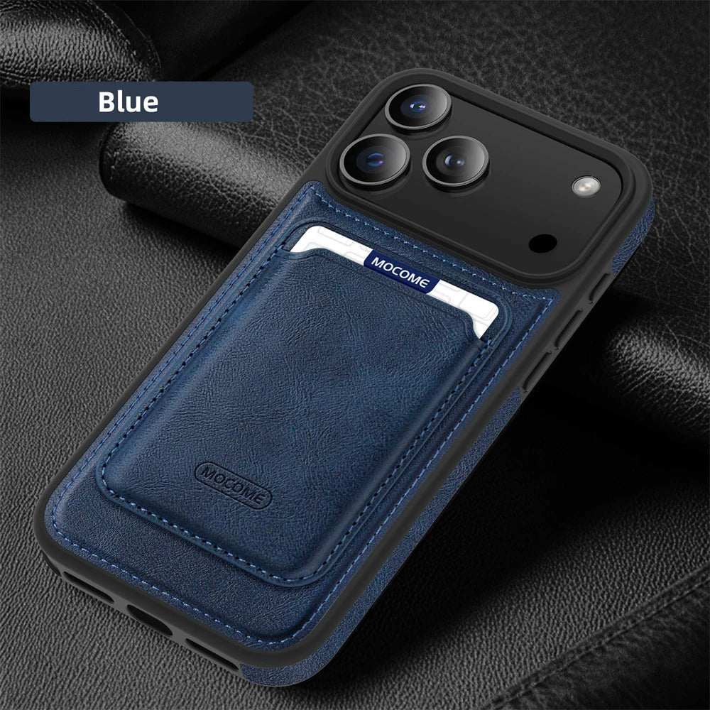 Luxury iPhone Case — Magnetic 2-in-1 Leather Card-Holder Cover with Shockproof Dual-Layer Protection, Anti-Fingerprint Non-Slip Design & Wireless-Charging Support