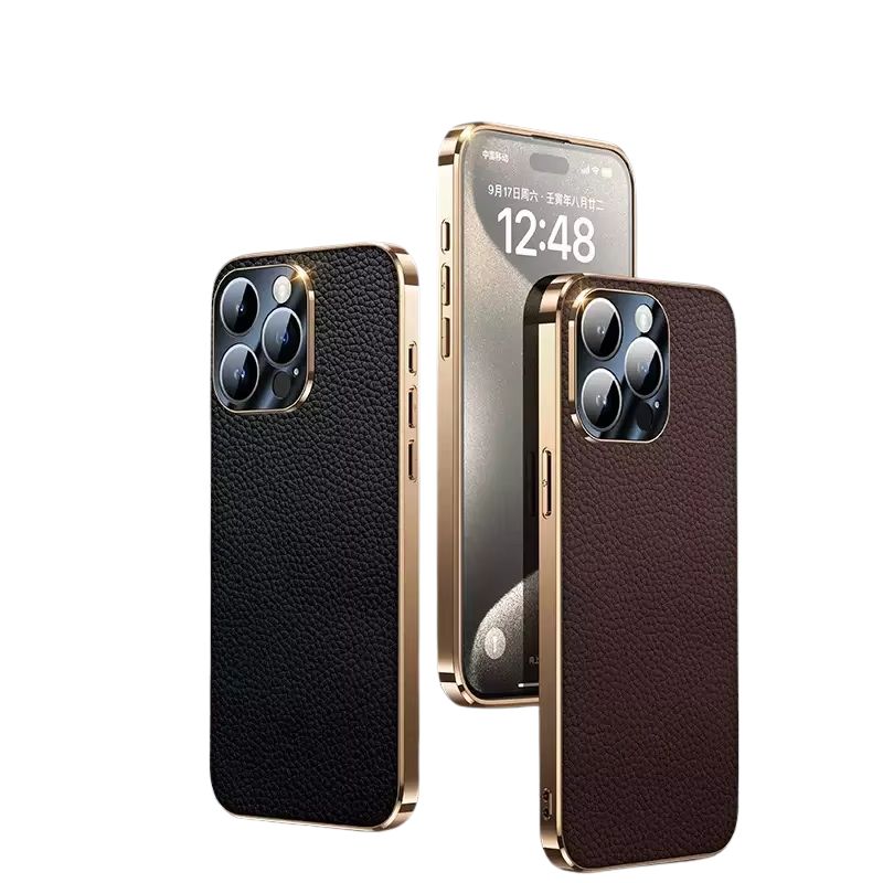 Luxury iPhone Case — Magnetic Genuine Leather Slim Cover with Precise Lens Protection, Anti-Drop Shockproof Design & Lightweight Premium Finish