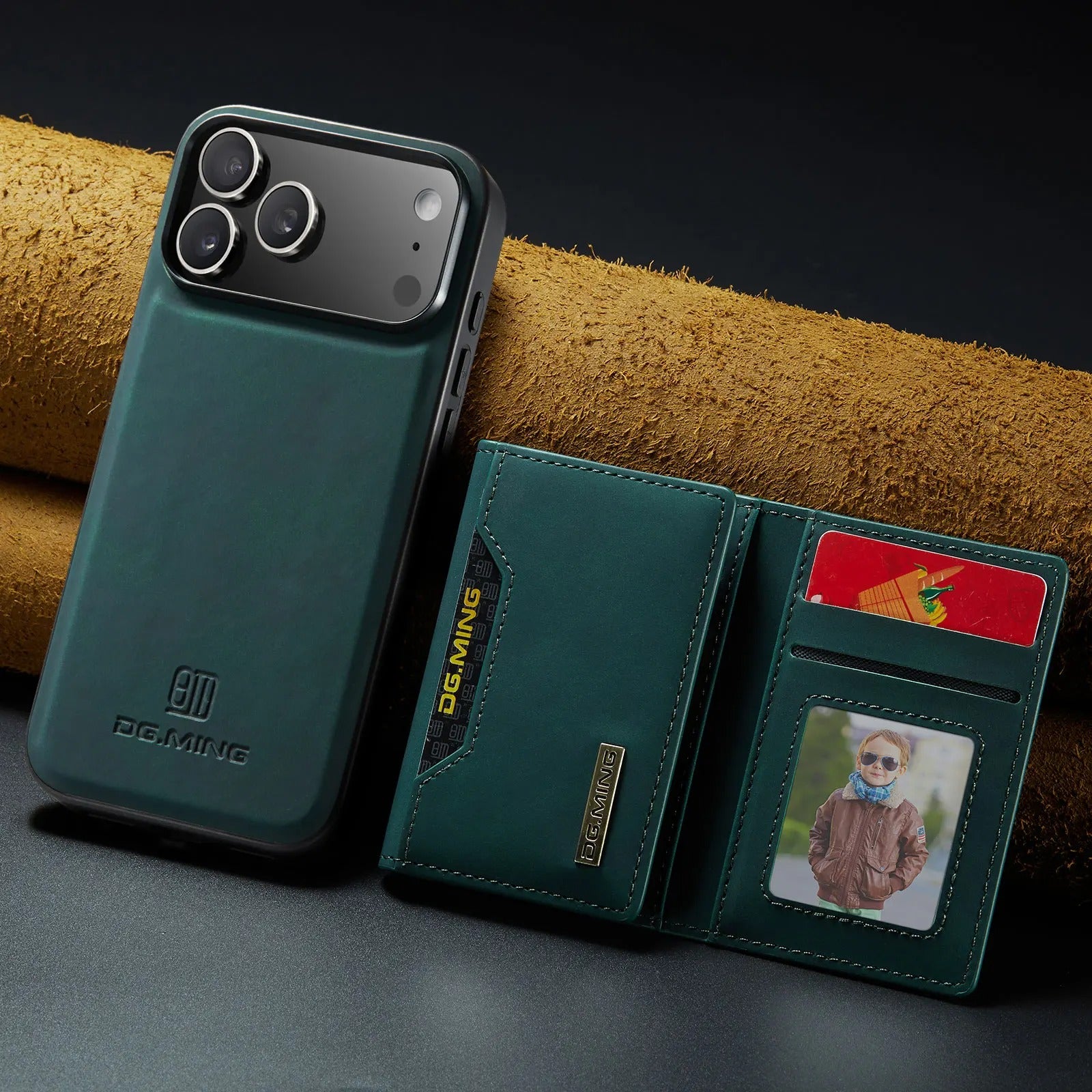 Luxury iPhone Case — Magnetic Leather Wallet Cover with Kickstand, Card & Money Holder, Half-Wrapped Protective Design