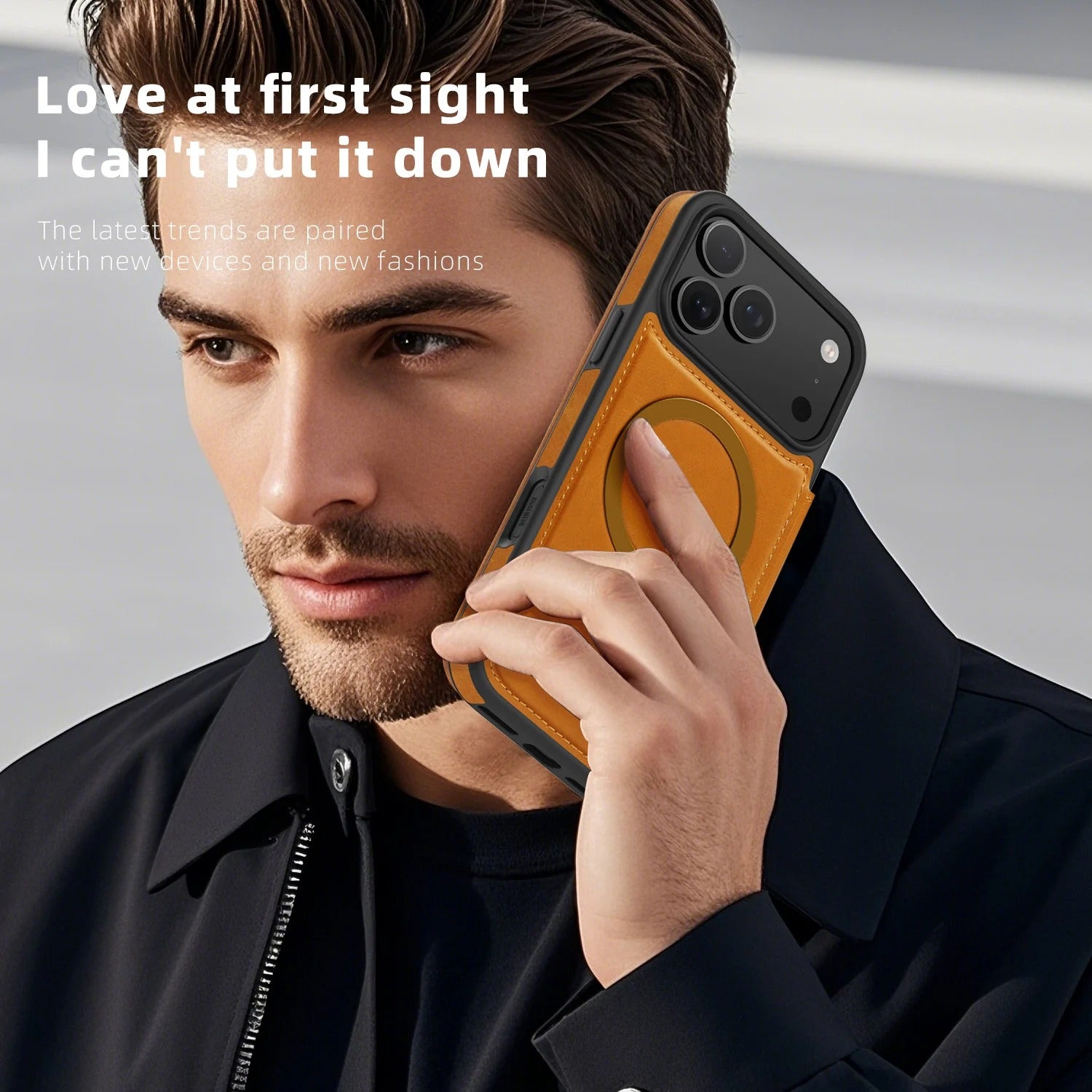 Luxury iPhone Case — Magnetic RFID-Blocking Flip Leather Wallet Cover with Kickstand, Card Storage, Shockproof Dual-Layer Protection and Wireless-Charging Compatibility