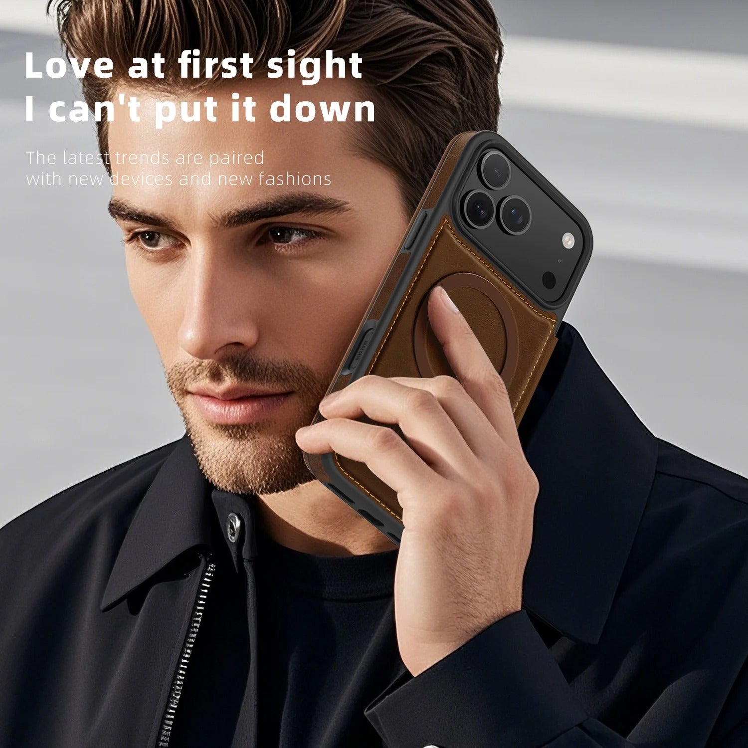 Luxury iPhone Case — Magnetic RFID-Blocking Flip Leather Wallet Cover with Kickstand, Card Storage, Shockproof Dual-Layer Protection and Wireless-Charging Compatibility