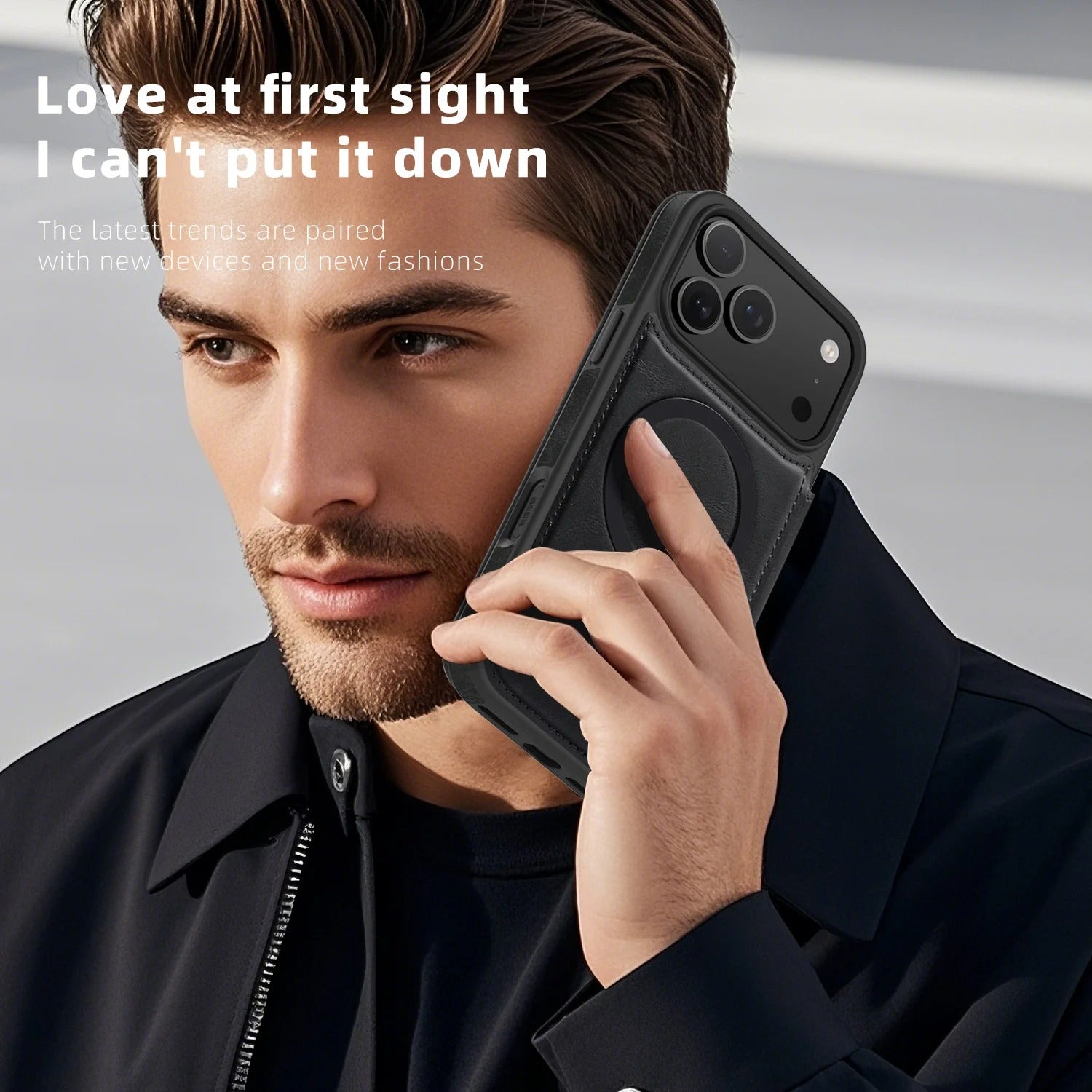 Luxury iPhone Case — Magnetic RFID-Blocking Flip Leather Wallet Cover with Kickstand, Card Storage, Shockproof Dual-Layer Protection and Wireless-Charging Compatibility