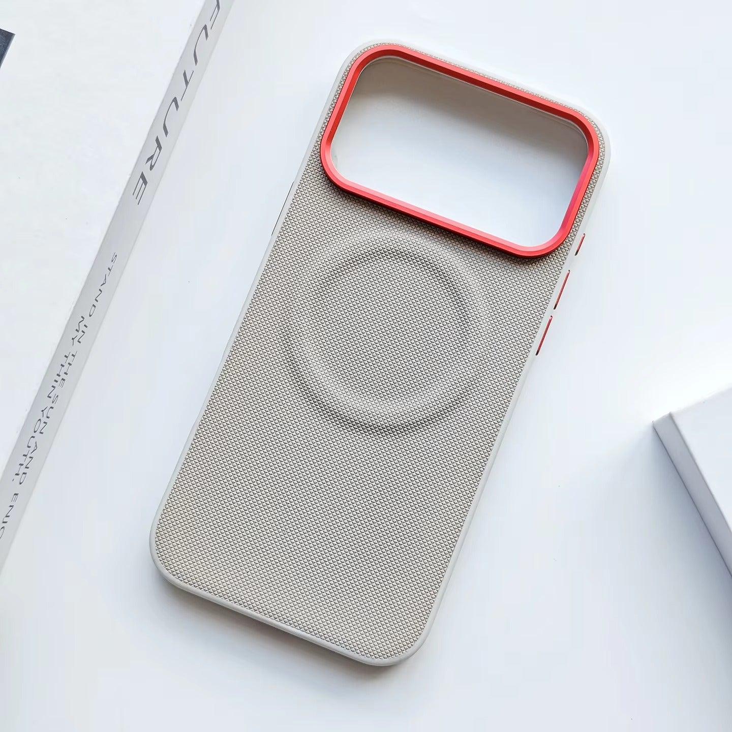 Luxury iPhone Case — Magnetic, Shockproof Leather Cover with Diamond-Texture Grain, Individual Buttons and MagSafe Wireless Charging Support