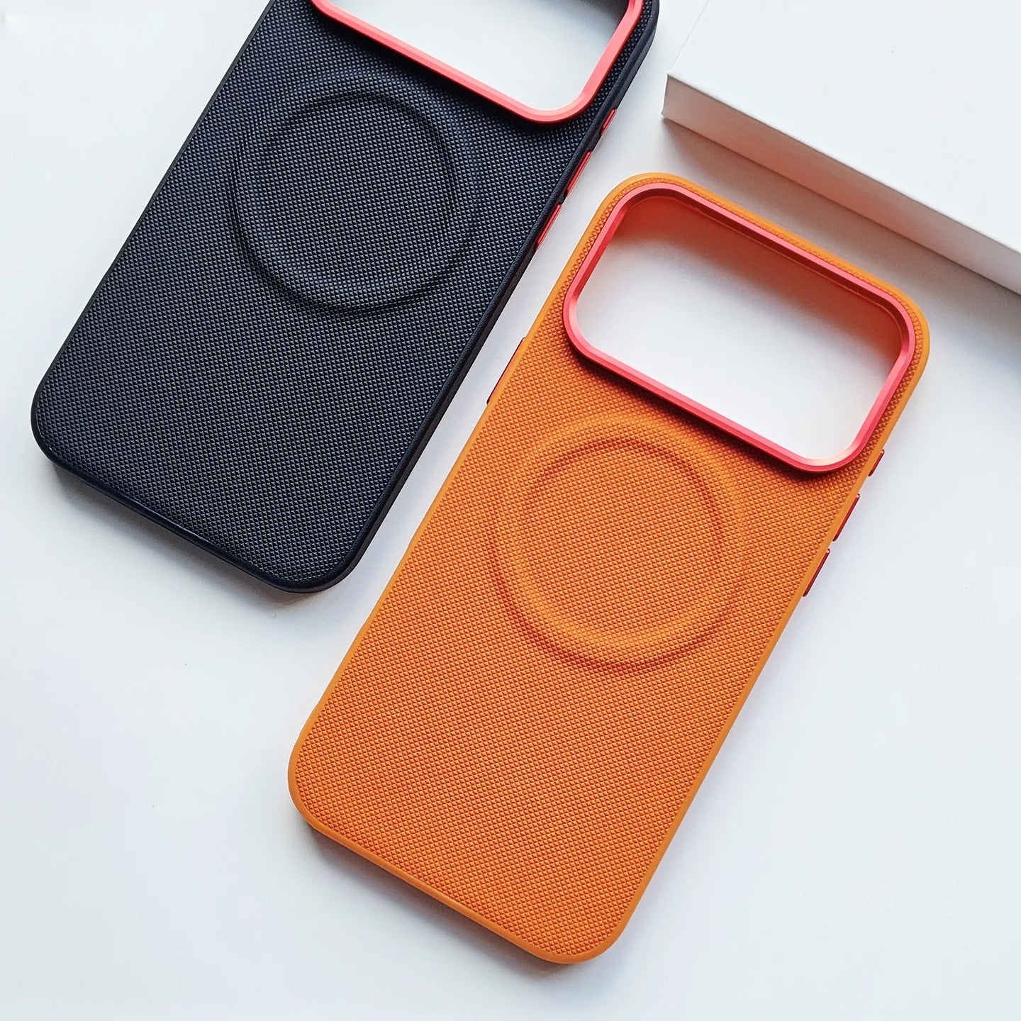 Luxury iPhone Case — Magnetic, Shockproof Leather Cover with Diamond-Texture Grain, Individual Buttons and MagSafe Wireless Charging Support