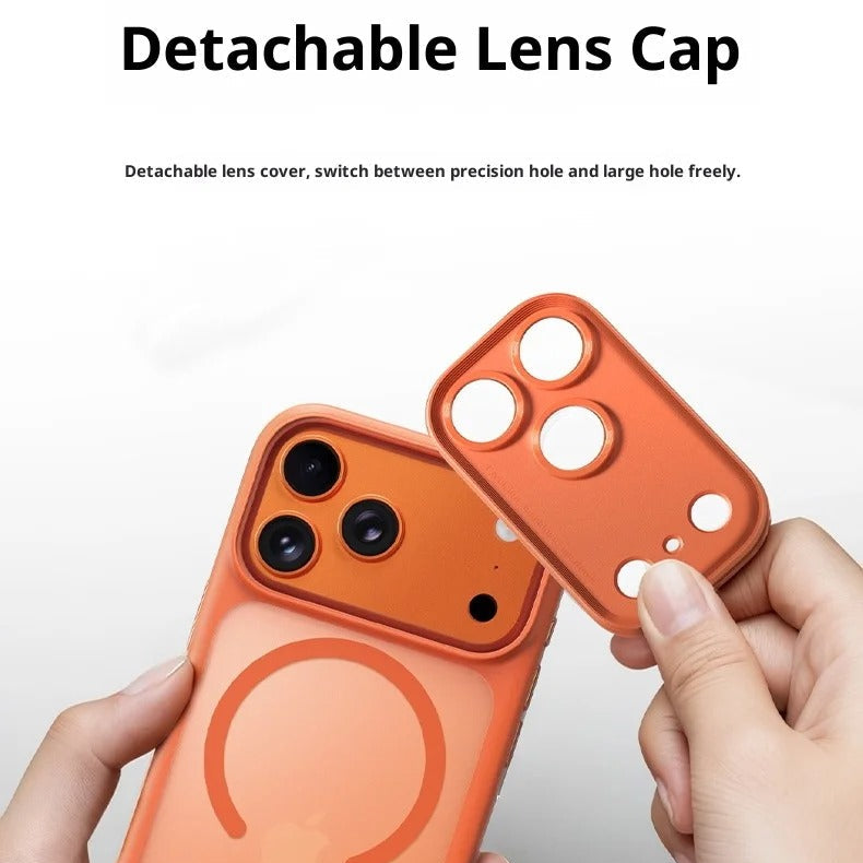 Luxury iPhone Case — Magnetic, Shockproof, Anti-Fingerprint, Anti-Scratch, Dustproof Matte Anti-Glare Transparent Half-Wrapped Cover with Disassembly Lens Protection