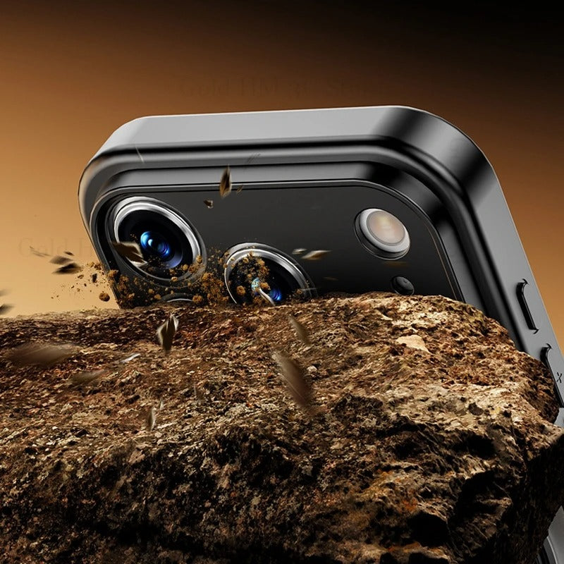 Luxury iPhone Case — Matte Clear MagSafe Magnetic Cover with 360° Rotating Bracket, Shockproof Protective Design