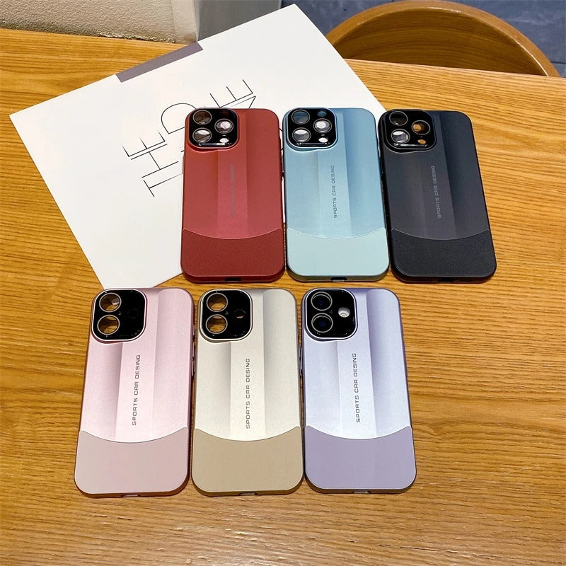 Luxury iPhone Case — Matte Leather Hard Shell Cover with Lens Protection, Anti-Fingerprint Anti-Scratch Lightweight Design & Non-Slip Half-Wrapped Finish