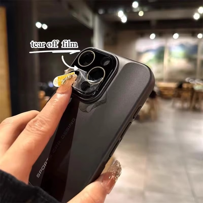 Luxury iPhone Case — Matte Leather Hard Shell Cover with Lens Protection, Anti-Fingerprint Anti-Scratch Lightweight Half-Wrapped Design