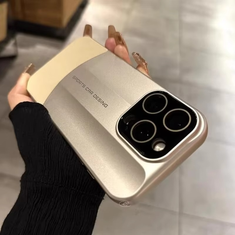 Luxury iPhone Case — Matte Leather Hard Shell Cover with Lens Protection, Anti-Fingerprint Anti-Scratch Lightweight Half-Wrapped Design