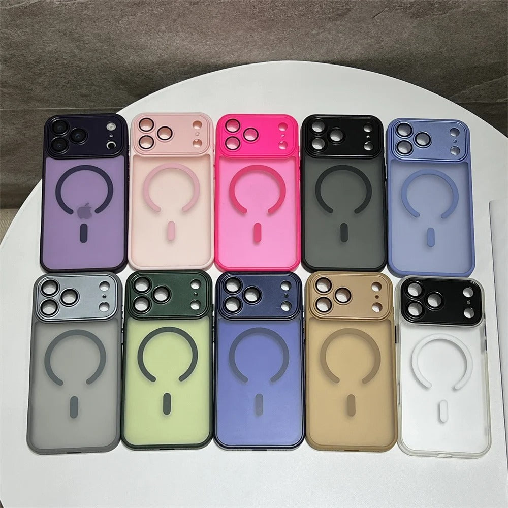 Luxury iPhone Case — Matte Magnetic Translucent Cover with MagSafe, Wireless Charging Support, Shockproof Anti-Fingerprint PC+TPU Design
