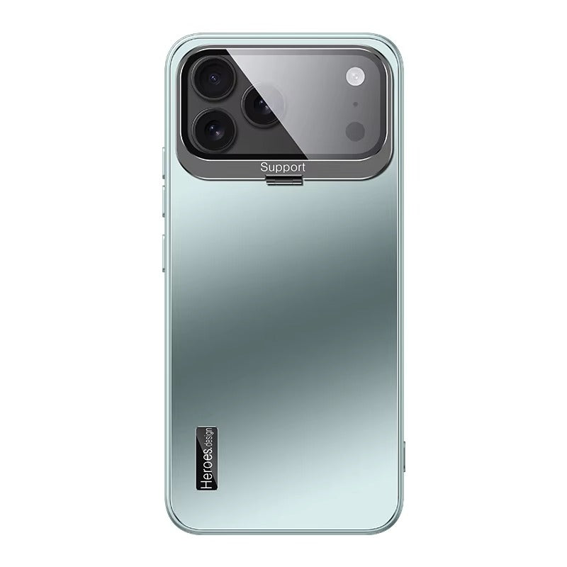 Luxury iPhone Case — Matte Shockproof Armor Bumper Cover with Magnetic Stand Holder, Large-Window Lens Protection and Anti-Fingerprint Design