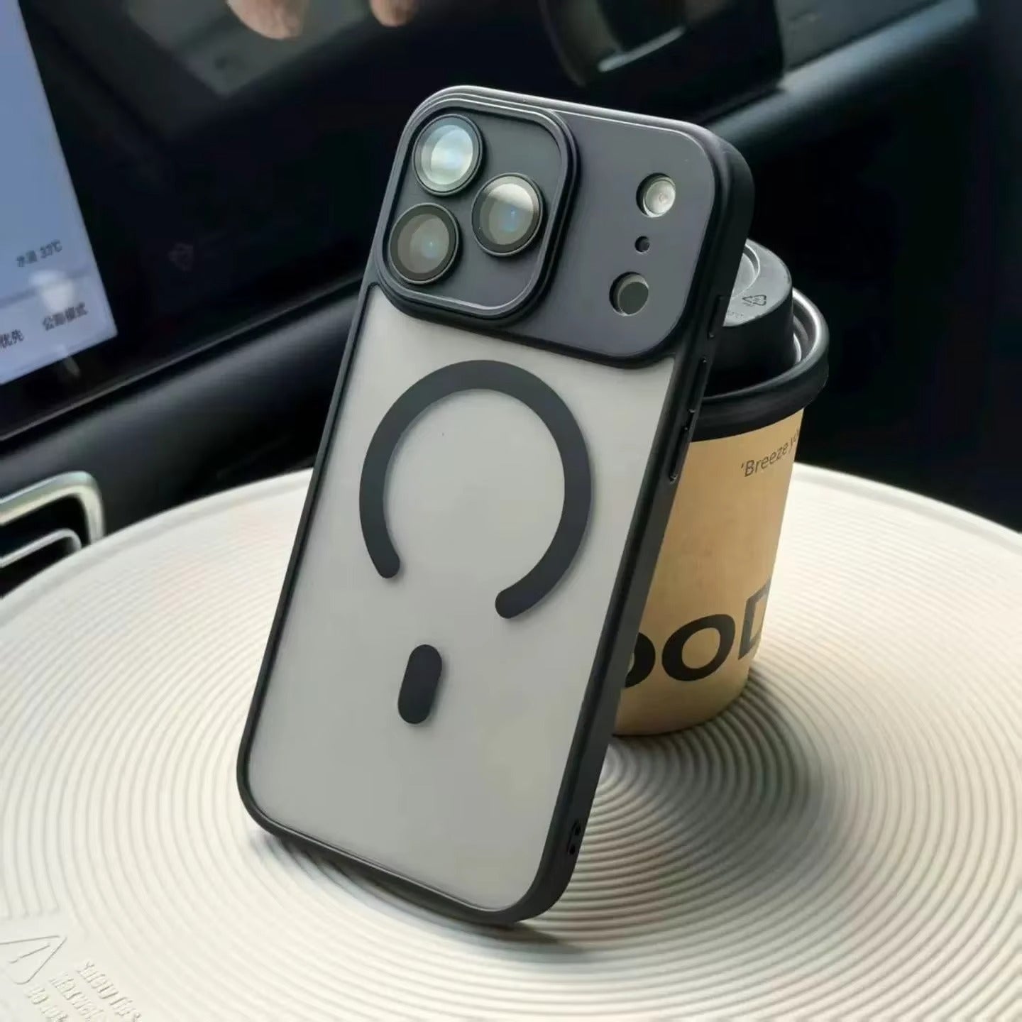 Luxury iPhone Case — Matte Translucent Magnetic Cover with Clear Lens Protection and MagSafe Wireless-Charging Safe Design