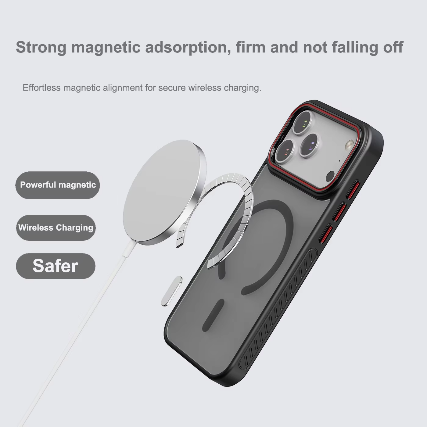 Luxury iPhone Case — Matte Transparent Magnetic Cover with MagSafe, Wireless Charging Support, Shockproof PC+TPU Protective Design
