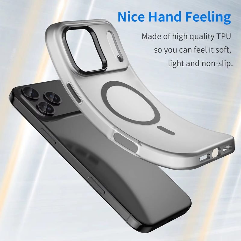 Luxury iPhone Case — Matte Transparent Shockproof Magnetic TPU Cover for Wireless Charging
