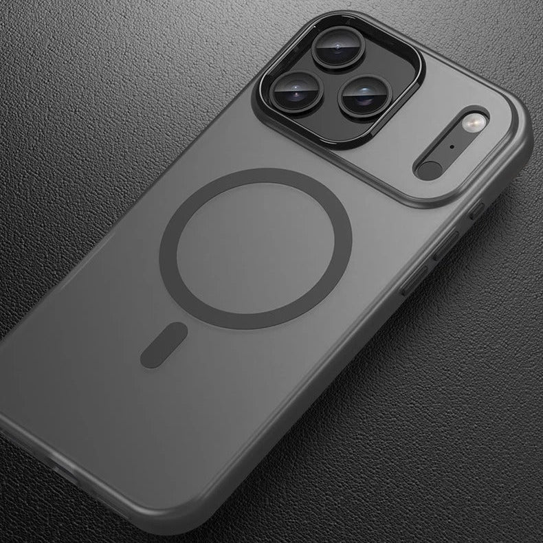 Luxury iPhone Case — Matte Transparent Shockproof Magnetic TPU Cover for Wireless Charging