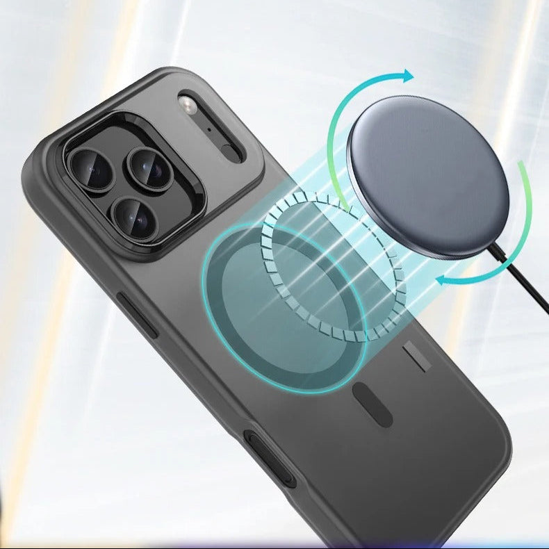 Luxury iPhone Case — Matte Transparent Shockproof Magnetic TPU Cover for Wireless Charging