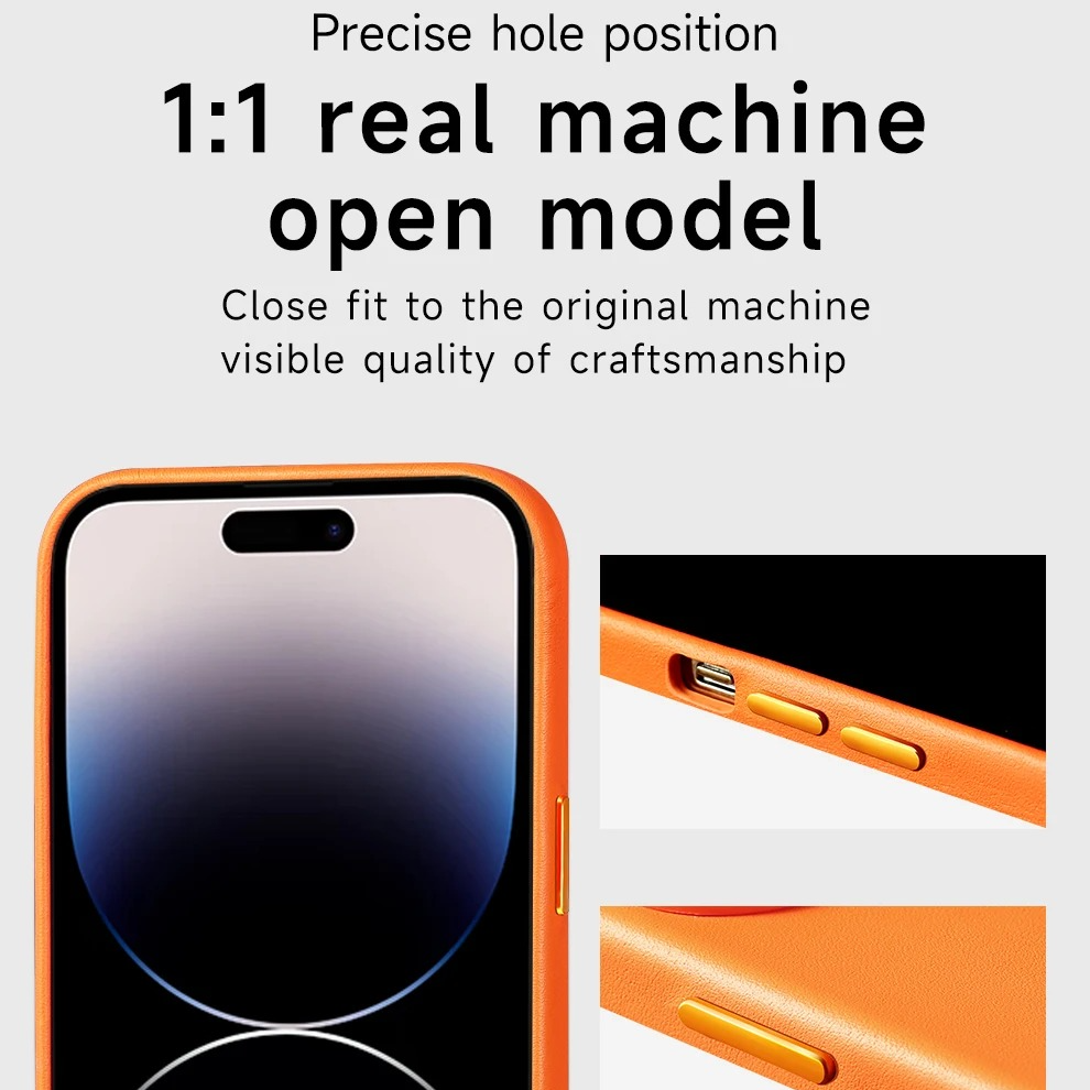 Luxury iPhone Case — Official MagSafe Leather Cover with Strong Magnetic Support, Half-Wrapped Shockproof Design for Apple iPhone 17 Pro Max and Plus