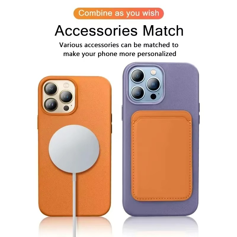 Luxury iPhone Case — Official MagSafe Leather Cover with Strong Magnetic Support, Half-Wrapped Shockproof Design for Apple iPhone 17 Pro Max and Plus