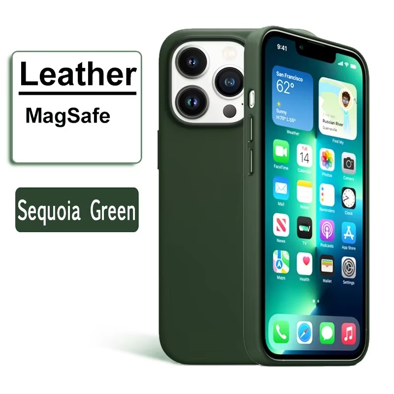 Luxury iPhone Case — Official MagSafe Leather Cover with Strong Magnetic Support, Half-Wrapped Shockproof Design for Apple iPhone 17 Pro Max and Plus