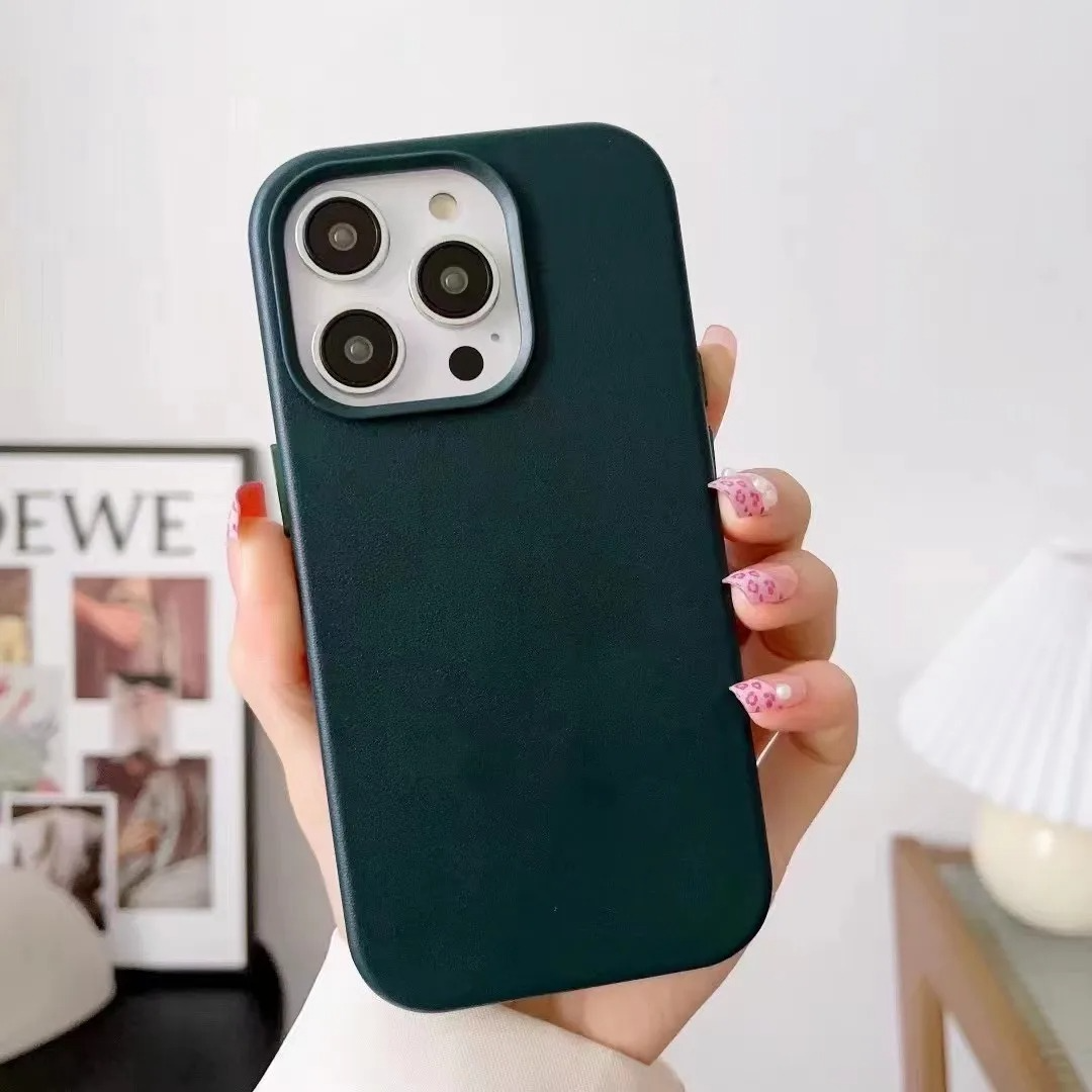 Luxury iPhone Case — Official MagSafe Leather Cover with Strong Magnetic Support, Half-Wrapped Shockproof Design for Apple iPhone 17 Pro Max and Plus