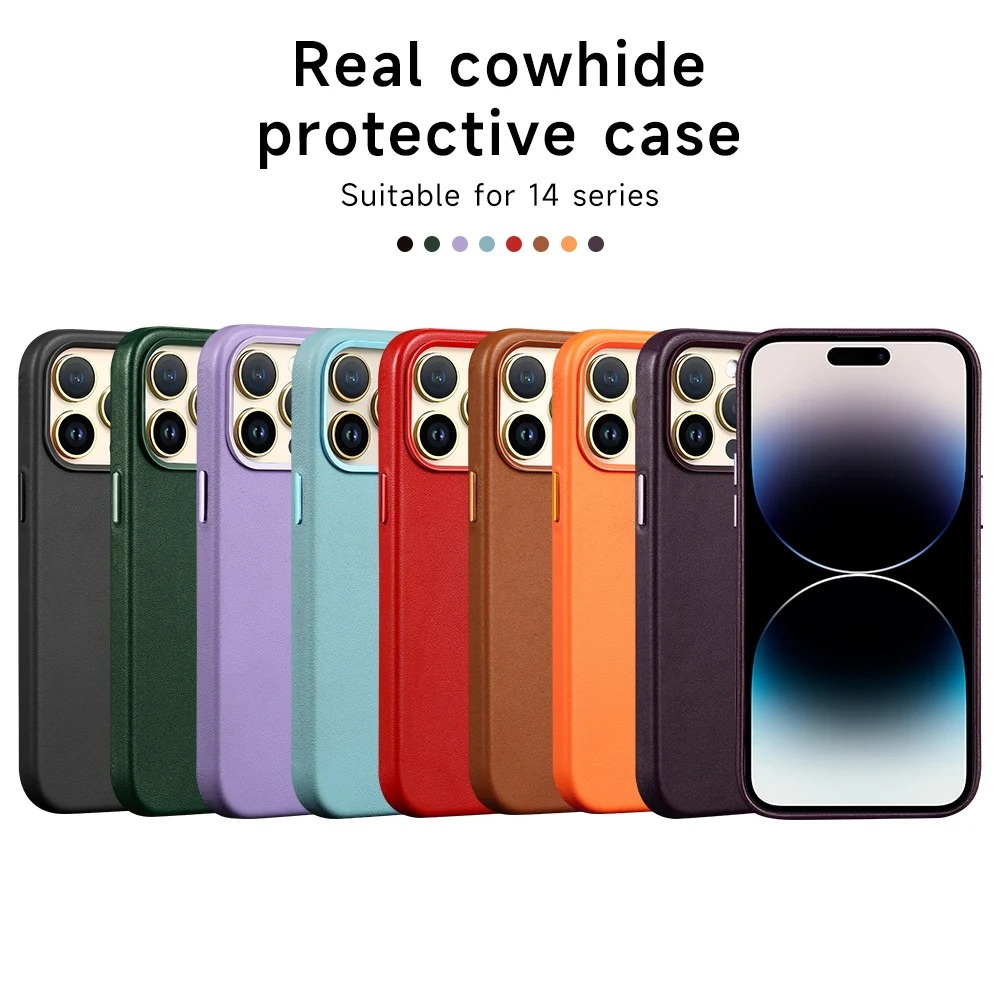 Luxury iPhone Case — Official MagSafe Leather Cover with Strong Magnetic Support, Half-Wrapped Shockproof Design for Apple iPhone 17 Pro Max and Plus