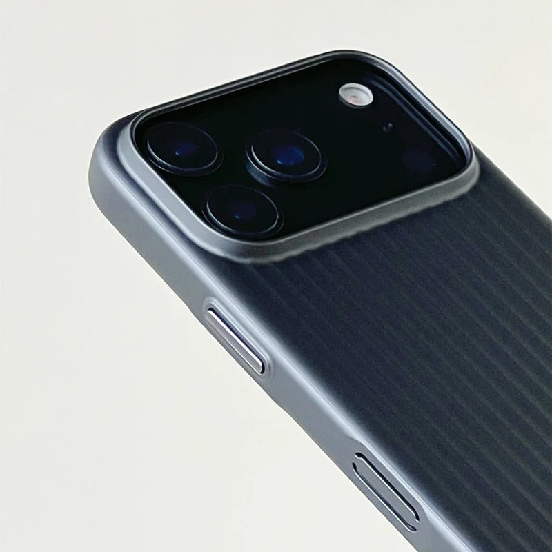 Luxury iPhone Case — Plating 3D Luggage-Stripe MagSafe Cover with Shockproof Matte Design and Wireless-Charging Safe Protection