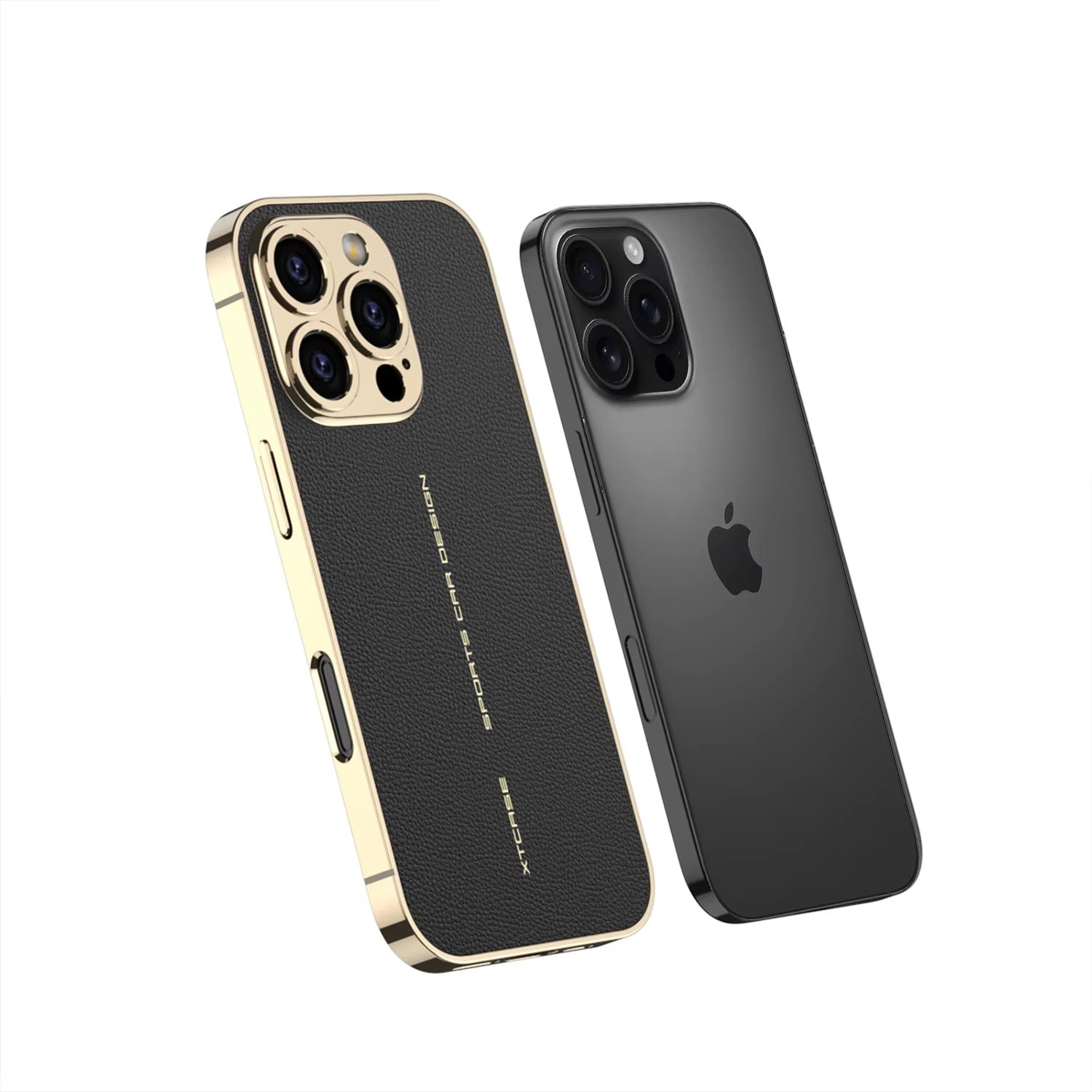 Luxury iPhone Case — Plating Leather Full-Coverage Back Cover with All-Inclusive Lens Protection, Shockproof Anti-Fingerprint Anti-Scratch Design