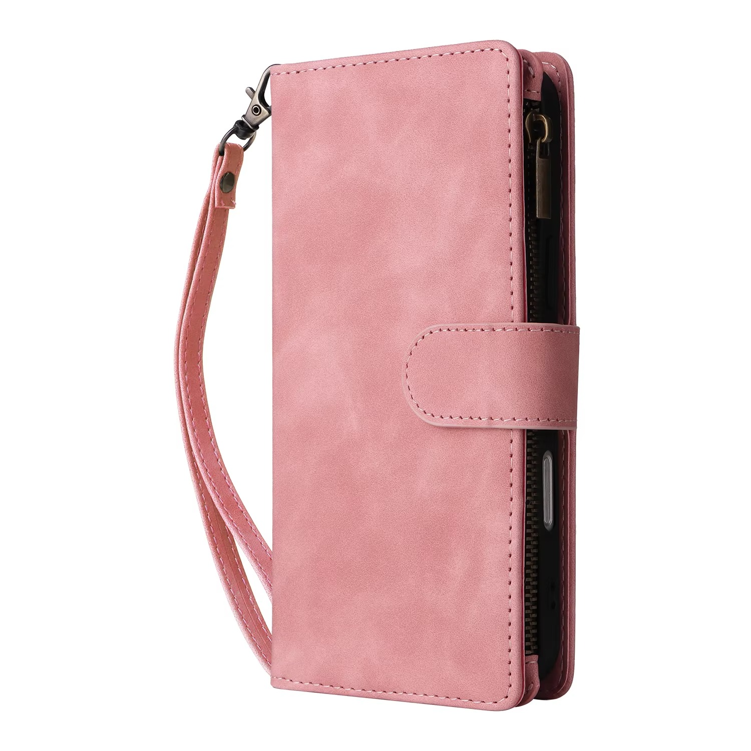 Luxury iPhone Case — Premium Leather Wallet with Zipper, Magnetic Flip, Card Slots, Shockproof & Non-Slip Design