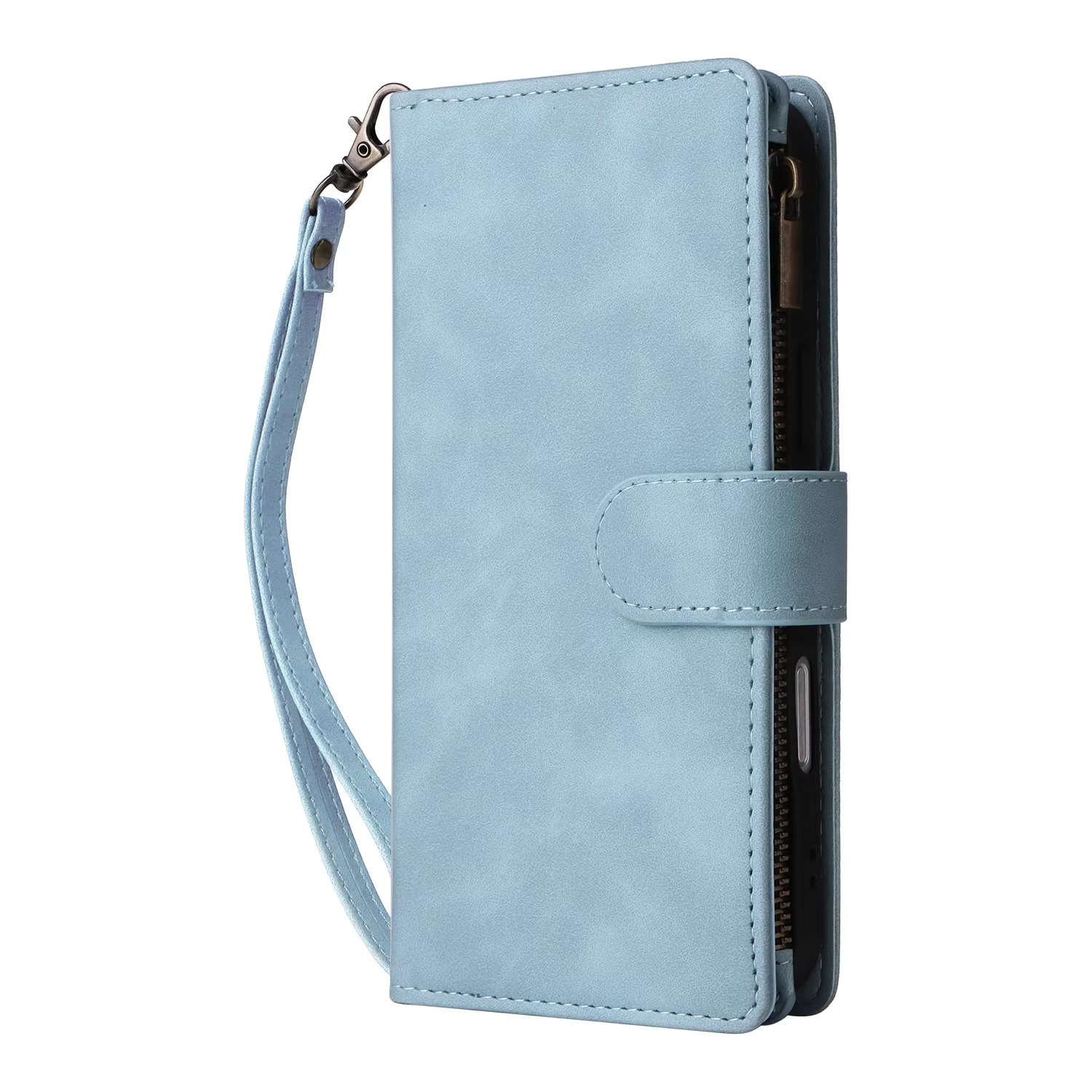 Luxury iPhone Case — Premium Leather Wallet with Zipper, Magnetic Flip, Card Slots, Shockproof & Non-Slip Design