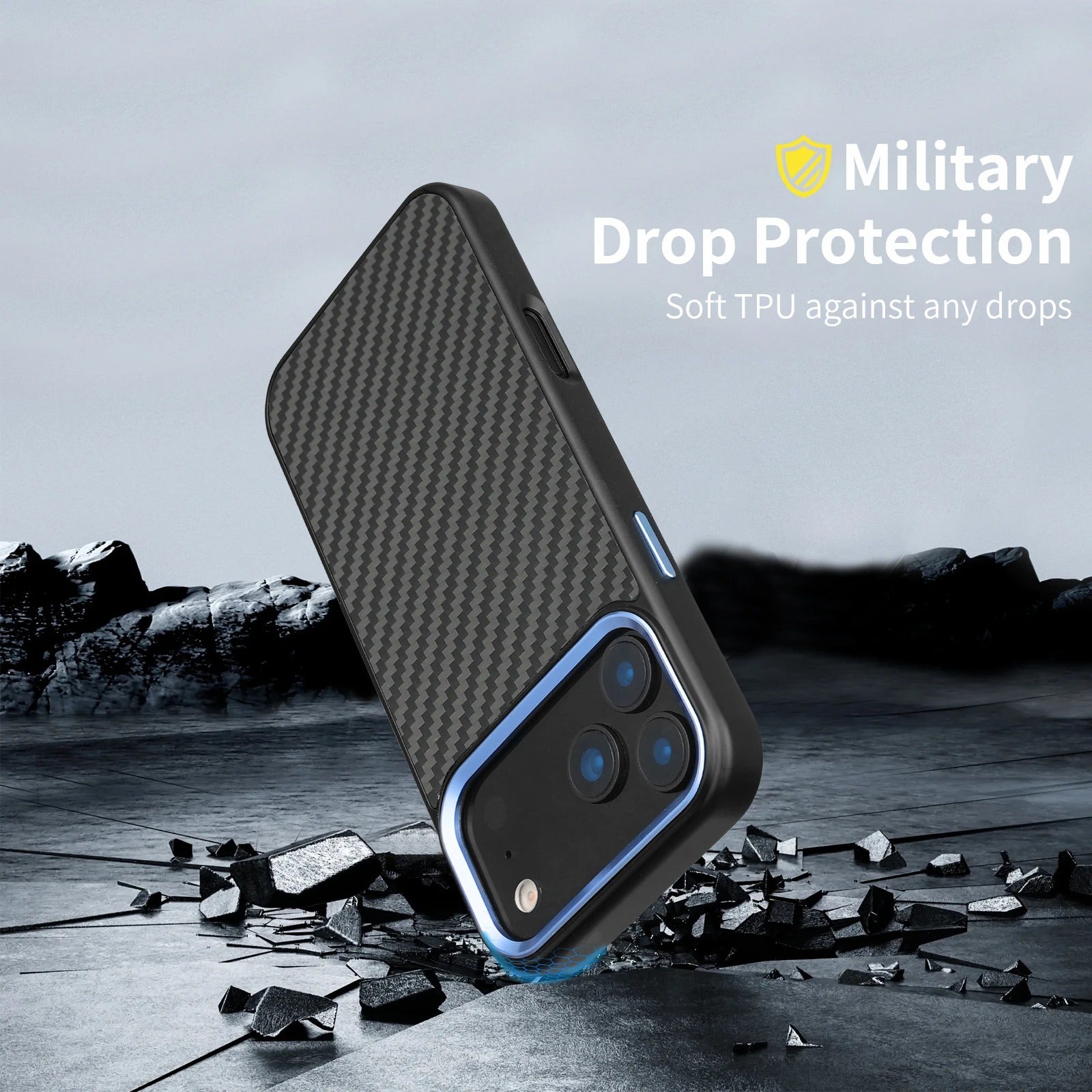 Luxury iPhone Case — Real Aramid Kevlar Fiber Full-Coverage Magnetic Cover with Wireless Charging and MagSafe Compatibility