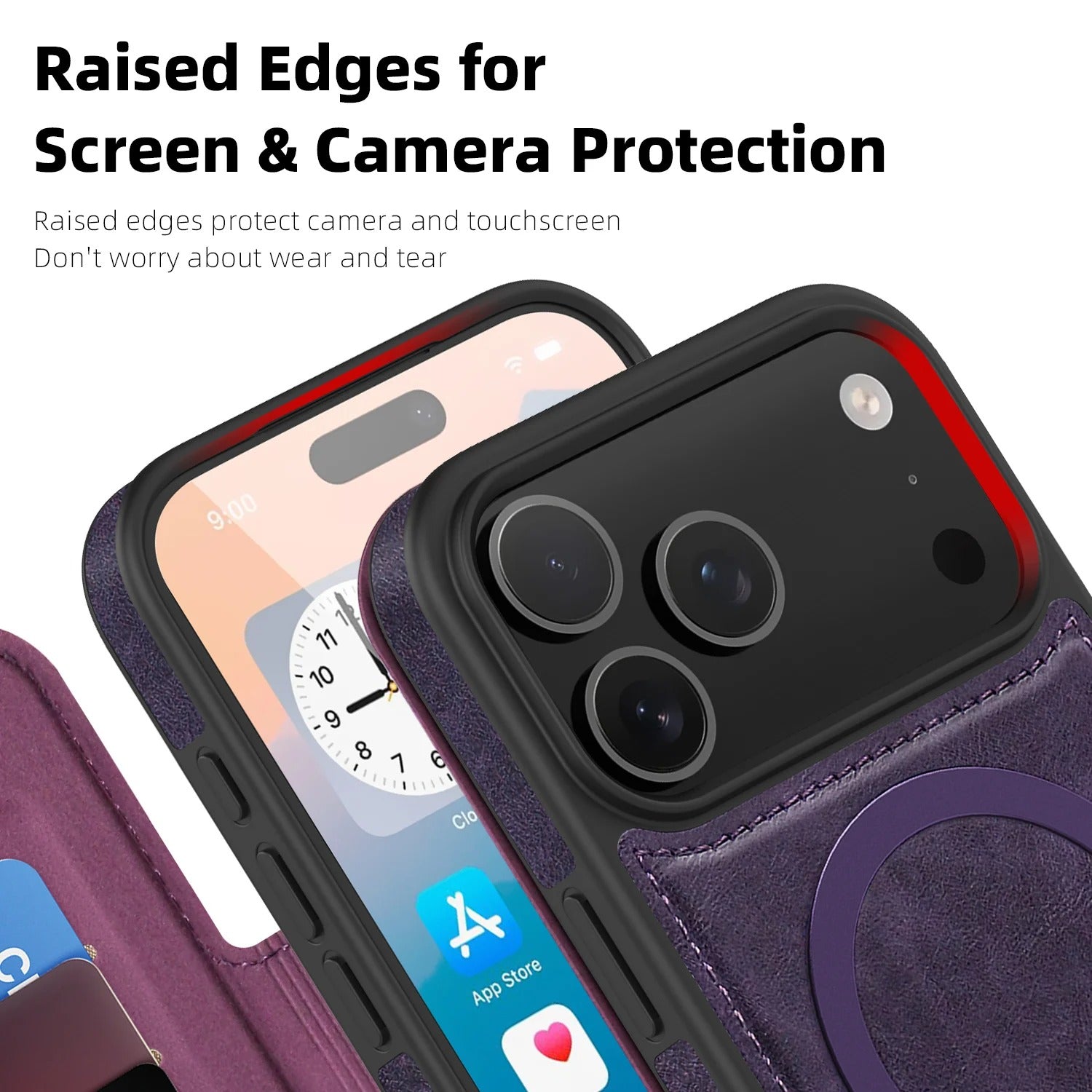 Luxury iPhone Case — Retro Business Flip Leather Cover with Magnetic Charging Support and Card Holder Wallet Design