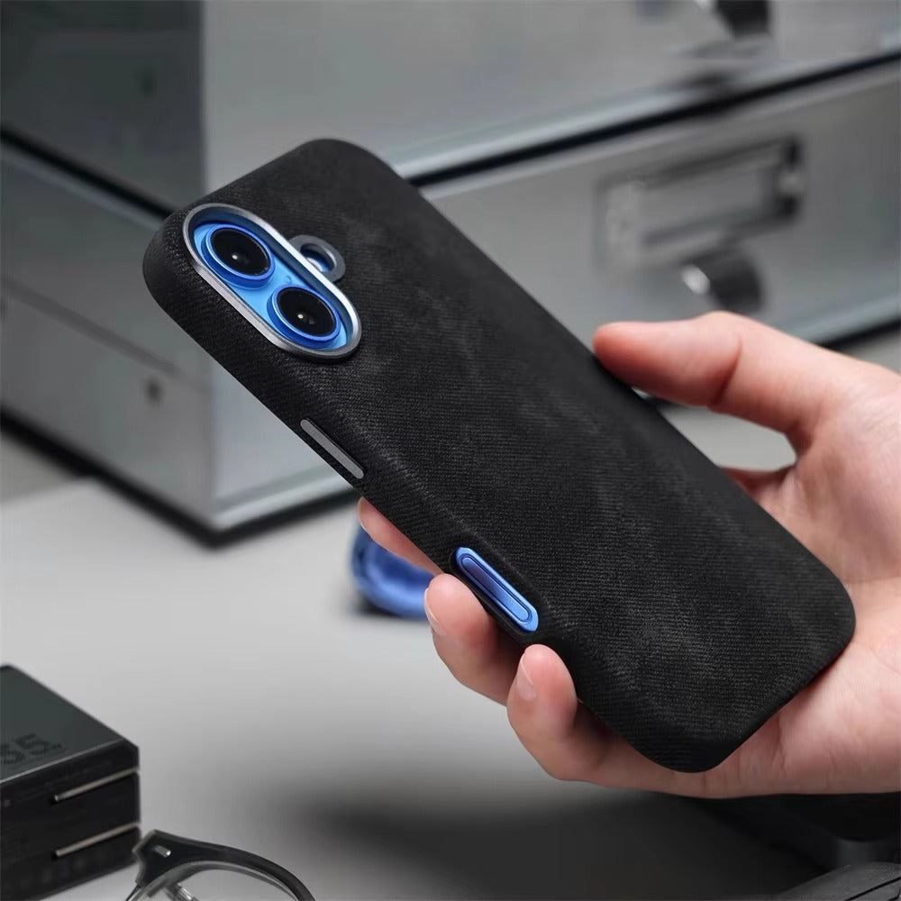 Luxury iPhone Case — Retro Flannel Magnetic Microfiber Cover with Matte Finish, Half-Wrapped Protection & MagSafe Wireless Charging Compatibility