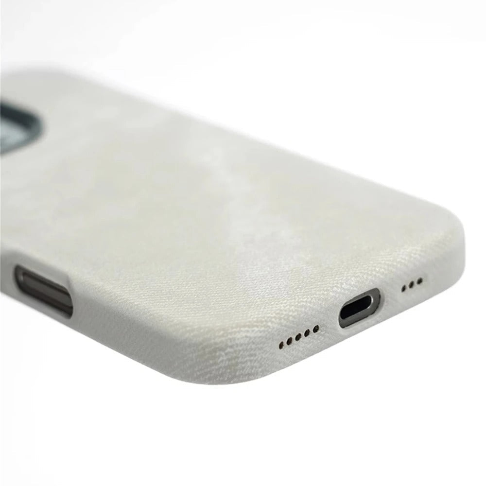 Luxury iPhone Case — Retro Flannel Magnetic Microfiber Cover with Matte Finish, Half-Wrapped Protection & MagSafe Wireless Charging Compatibility