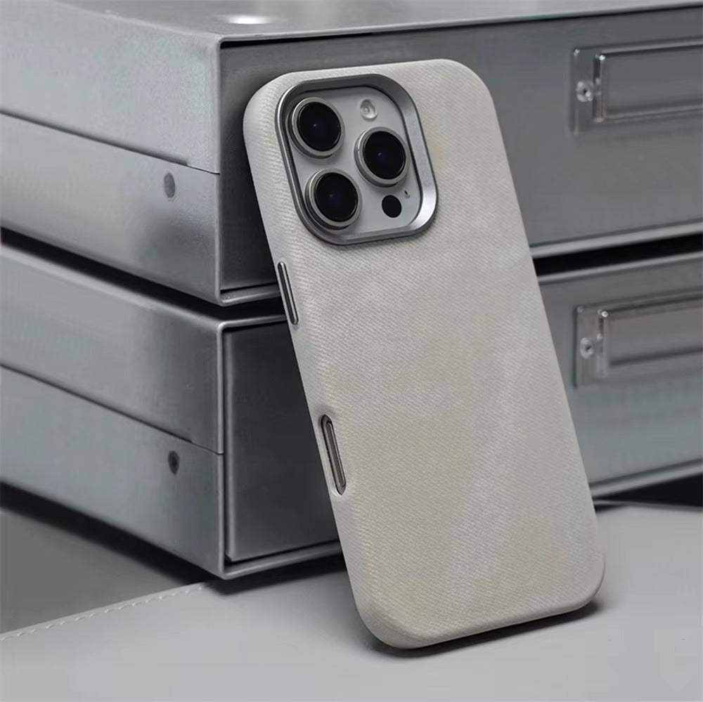 Luxury iPhone Case — Retro Flannel Magnetic Microfiber Cover with Matte Finish, Half-Wrapped Protection & MagSafe Wireless Charging Compatibility
