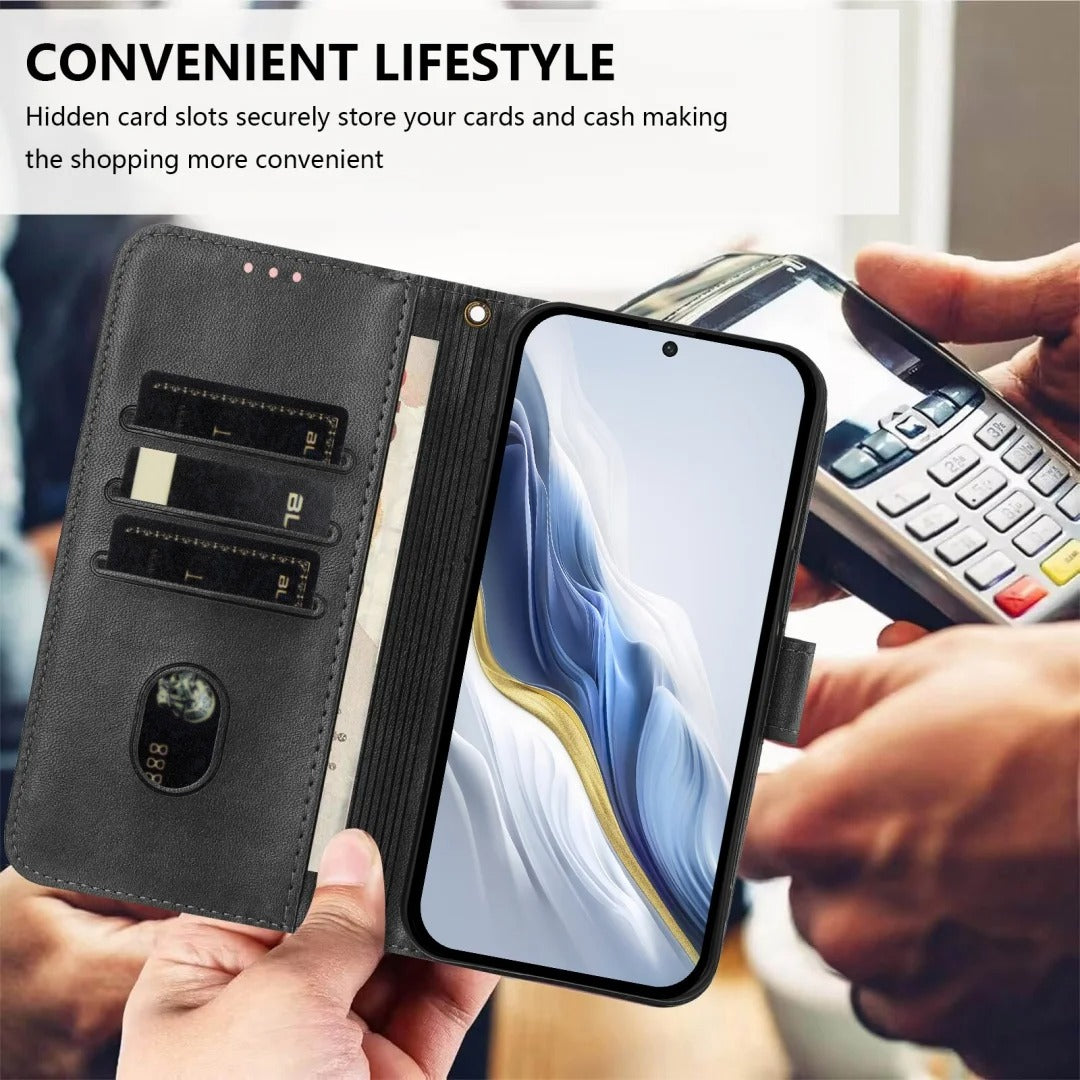 Luxury iPhone Case — Retro Leather Flip Wallet with Card Slots, Magnetic, Shockproof, Dustproof, Soft Non-Slip Cover with Stand