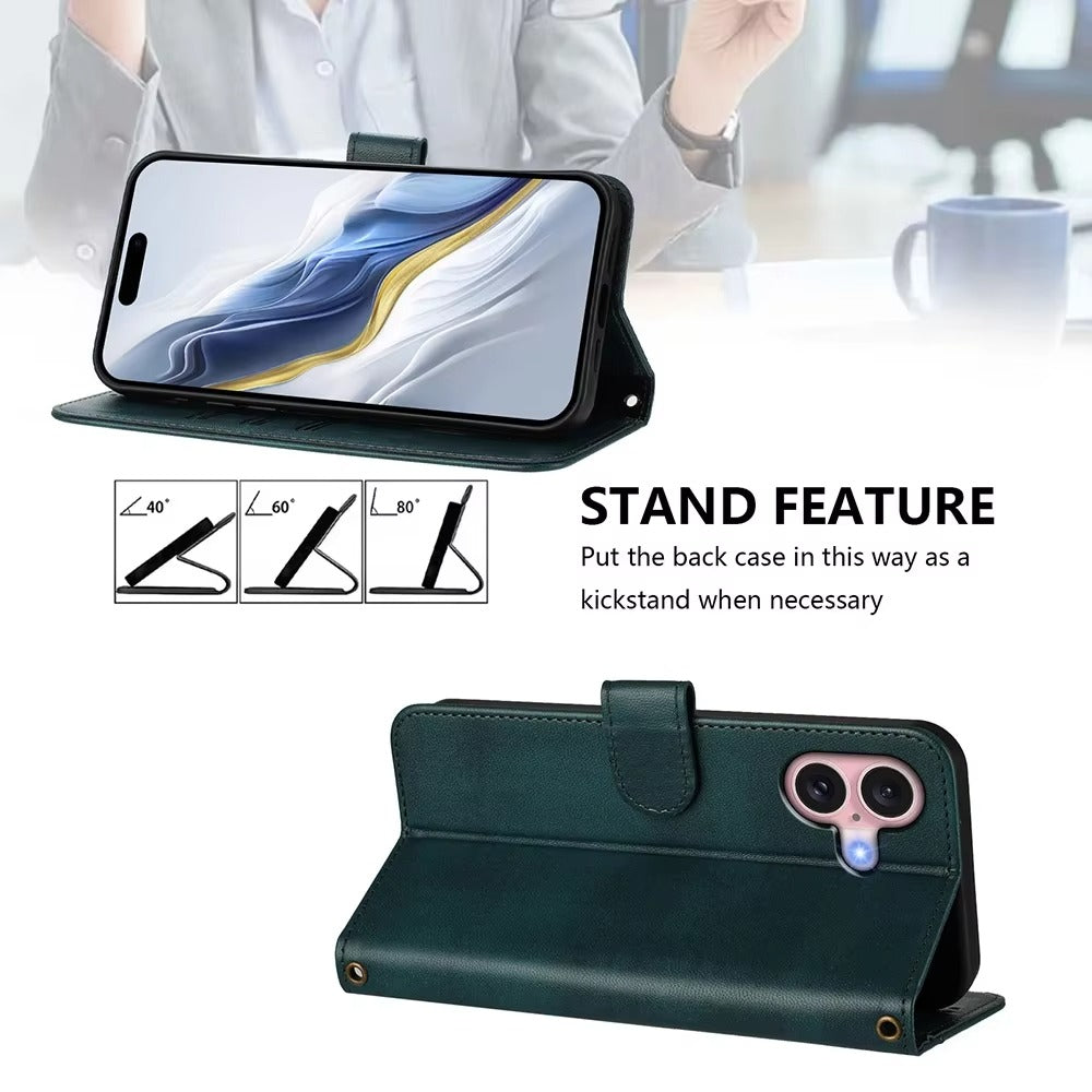 Luxury iPhone Case — Retro Leather Flip Wallet with Card Slots, Magnetic, Shockproof, Dustproof, Soft Non-Slip Cover with Stand