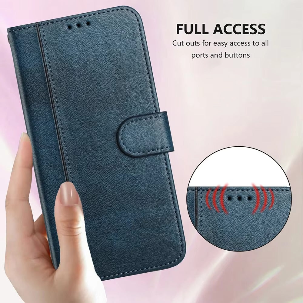 Luxury iPhone Case — Retro Leather Flip Wallet with Card Slots, Magnetic, Shockproof, Dustproof, Soft Non-Slip Cover with Stand